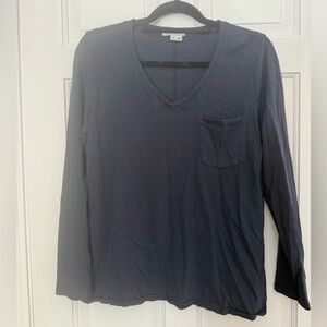 Orvis Dark Blue long sleeve v neck shirt
